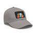 Neon watercolor Jeff Bezos cap, white/light brown rectangle design.