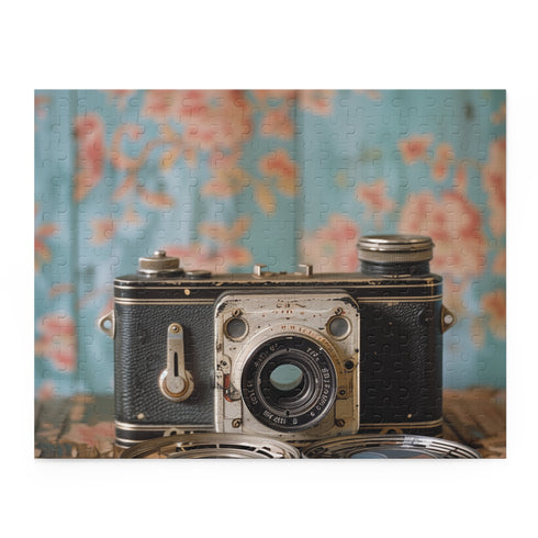 Vintage Camera Film Reels Puzzle - Intricately detailed jigsaw for photography enthusiasts