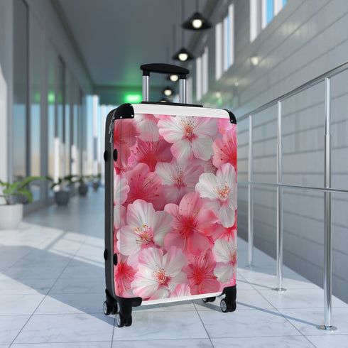 Cherry Blossom Bliss Suitcase in Small Black for Travel Accessories.