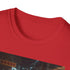 Charcoal cotton T-shirt with vibrant Asian night market design