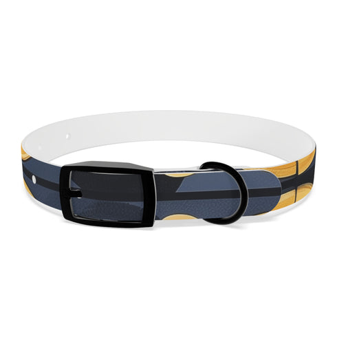 Stylish black onyx artisan tile dog collar for medium-sized dogs.