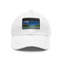 White cotton hat with light brown patch, perfect for Aitutaki adventures.