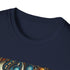 Charcoal fractal pattern t-shirt in cotton crew neck regular fit design