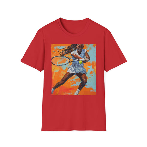 Rising Star Coco Gauff portrait T-shirt in charcoal cotton.