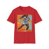 Rising Star Coco Gauff portrait T-shirt in charcoal cotton.
