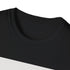 Charcoal cotton t-shirt featuring minimalist mountain sunrise design with crew neck