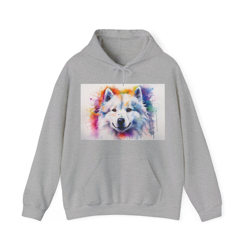 Smiling Samoyed Cloud Hoodie in Navy, Small, Unisex Regular Fit