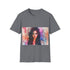 Kim Kardashian watercolor tee in charcoal, regular fit, trendy summer style.