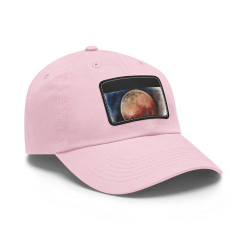 Mars watercolor baseball cap with white/light brown patch, rectangle shape.
