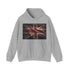 Classic navy Union Jack hoodie with bold British flag design.