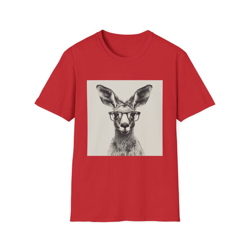 Charcoal cotton t-shirt with hipster kangaroo literary design