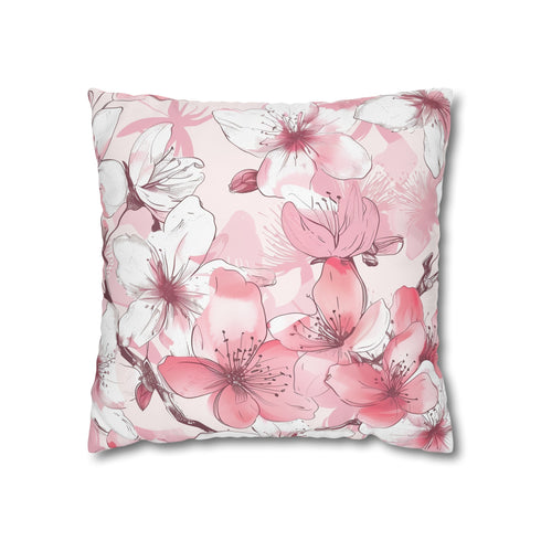 Cherry Blossom Bliss Pillowcase - Tranquil floral design in pink and white for a peaceful sleep.
