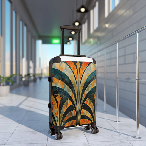 Abstract art deco patterns small black suitcase - standout travel essential.