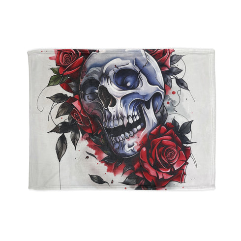 Darkly romantic Gothic Rose Skull Blanket for cozy nights.