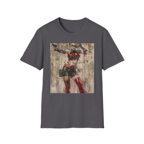 Harley Quinn Charcoal T-Shirt with Bold Design for DC Fans