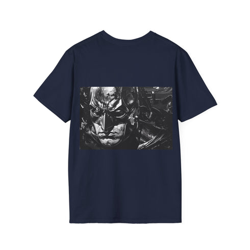 Charcoal cotton crew neck t-shirt with bold Gotham City design