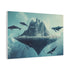Floating Mountain Surrounded by Whales (Edition II) — Canvas Wall Art — Product Detail View 6