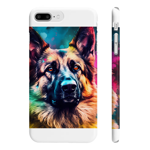 German Shepherd glossy phone case for iPhone 7 Plus, 8 Plus.