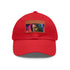 Neon watercolor baseball cap with light brown patch and rectangle shape.