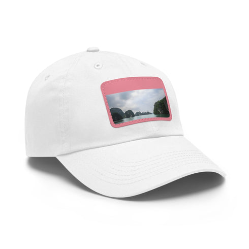 Halong Bay Emerald Waters Cotton Hat with Light Brown Patch and Rectangle Shape