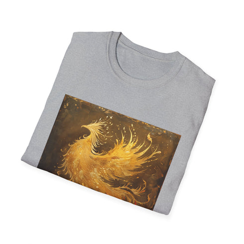 Mythical phoenix rising charcoal t-shirt, regular fit, cotton crew neck.