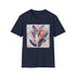 Charcoal bohemian feather t-shirt vibrant cotton fabric for summer adventures