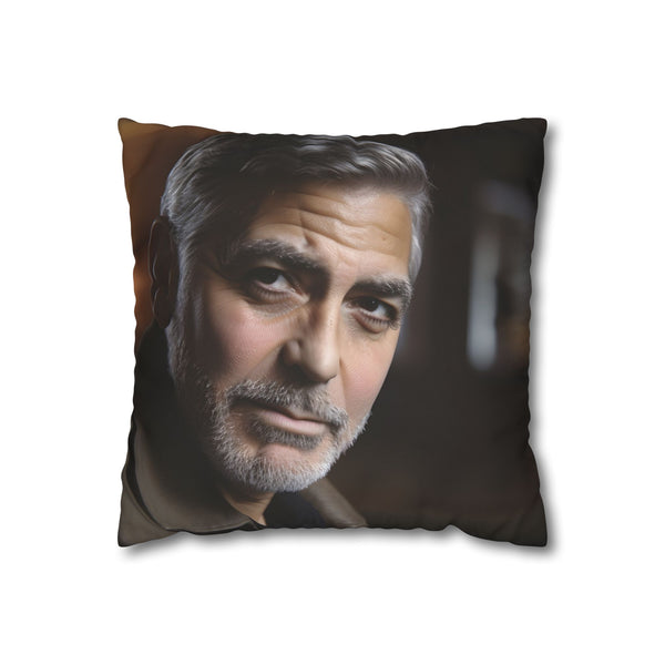 George Clooney Double-Sided Square Cushion Cover