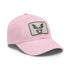 Kangaroo Cool Hipster Cap: White with Light Brown patch Rectangle Hat.