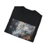 Abstract smoke art charcoal t-shirt in size small for men and women.