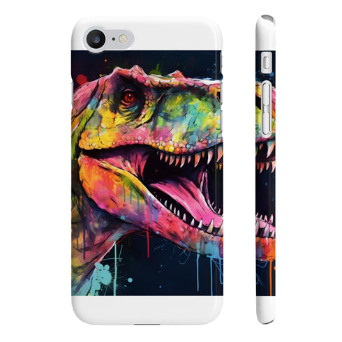 Neon Rex T-Rex Phone Case, Glossy iPhone 7 Plus Matte