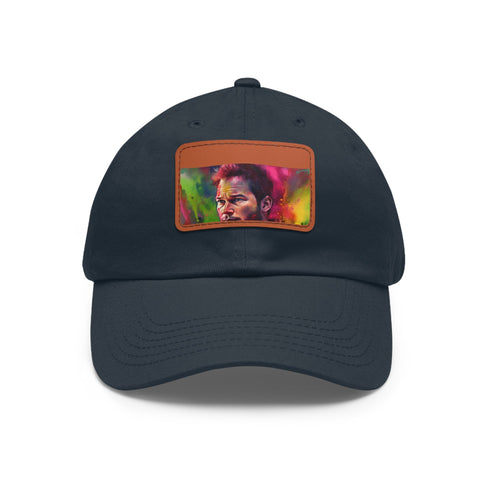 Neon Prism Chris Pratt Cap in White with Light Brown Rectangle Patch