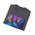 Neon Tropics Charcoal T-shirt: Vibrant jungle print on soft cotton.