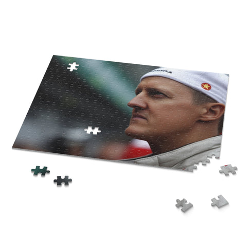 Michael Schumacher jigsaw puzzle featuring iconic Formula 1 moments.