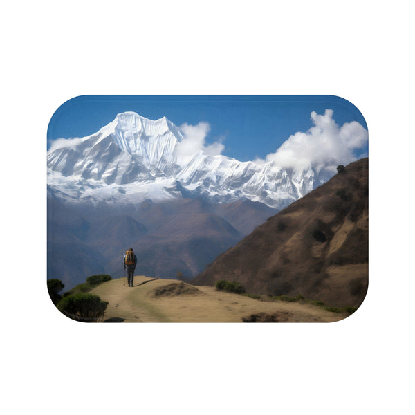Annapurna Trails Bath Mat - High-quality mountain sublimation for stylish bathrooms.