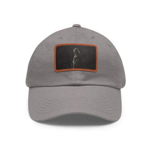 Dark Side Commander Cap in White with Light Brown Patch, Unisex Vegan Cotton Hat