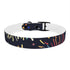 Colorful fireworks dog collar for medium dogs in black onyx variant.