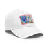 Eiffel Tower Dreams Watercolor Baseball Cap in White with Light Brown Patch