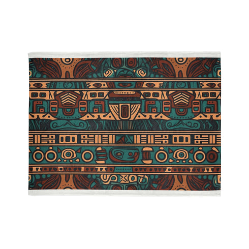 Bohemian Aztec Geometric Plush Fleece Throw Blanket – Prints With Passion (View 3)