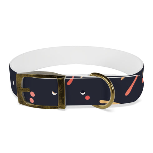 Festive Fireworks Dog Collar in Medium Black Onyx for Stylish Pets.