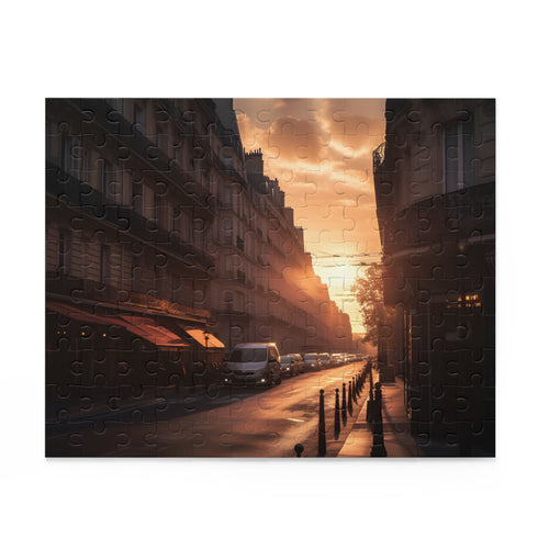 Charming Paris Streets Sunset Jigsaw Puzzle - Piece Together Iconic Cityscape at Dusk