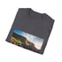 Charcoal cotton t-shirt featuring Giants Causeway inspired natural mosaic print
