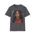 Alicia Keys inspired charcoal T-shirt with vibrant portrait design.