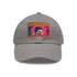 Neon watercolor baseball cap with light brown rectangle patch.