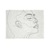 Minimalist line art visage design blanket for cozy Mother's Day gift.
