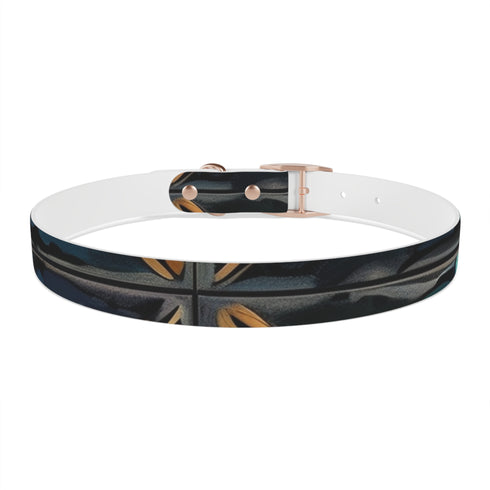 Stylish black onyx dog collar with durable seamless pattern.