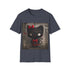 Dark Kuromi Hello Kitty tee, crew neck, cotton, charcoal.