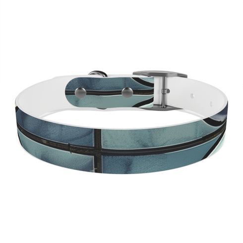 Stylish black onyx Artisan Tile M dog collar for fashion-forward pups.