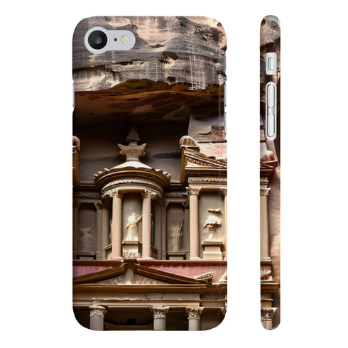 Ancient Petra Phone Case Rose-Colored Hues Glossy AccessoriesCompact Protective Slim