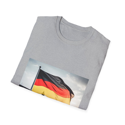 German flag inspired black, red, and gold tee in XL.