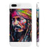 Neon watercolor Jack Sparrow phone case, glossy, slim, iPhone 7/8 Plus.